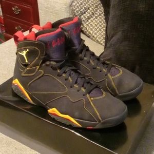 Jordan 7 Black, Citrus and red size 14